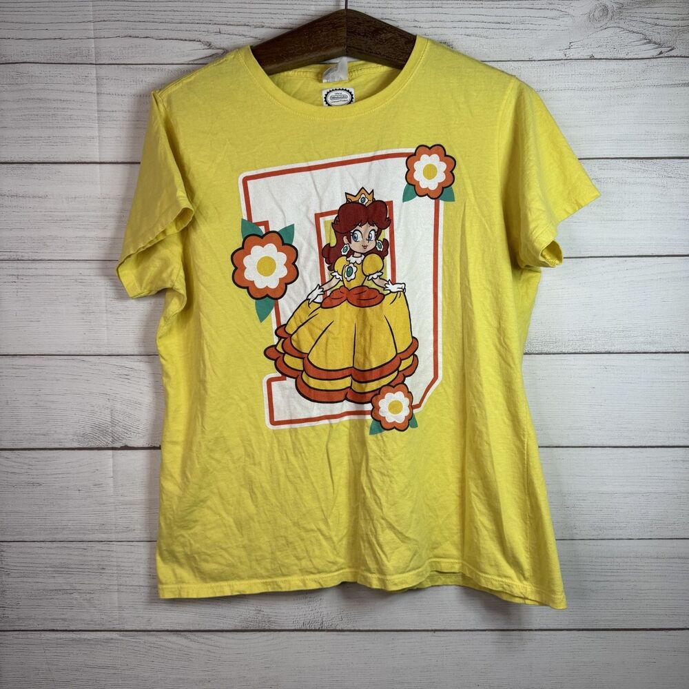 Vintage Nintendo Princess Peach Y2K T-Shirt Yellow Women’s Size XL
